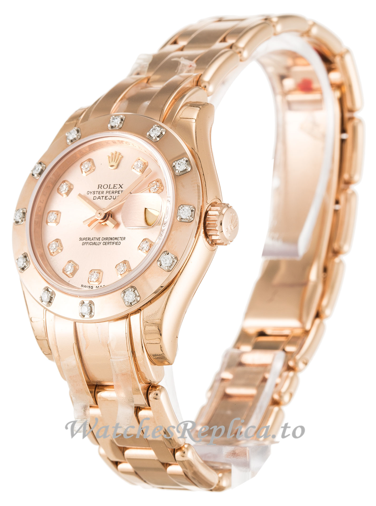 Rolex Pearlmaster Rose Diamond Dial 80315 - WatchesReplica.is