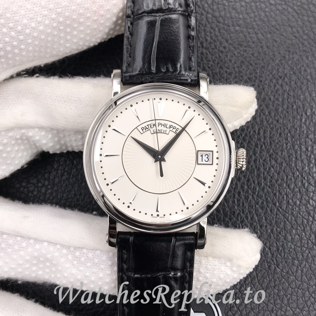 Patek Philippe Replica Calatrava 5153 Leather strap 38MM - WatchesReplica.is