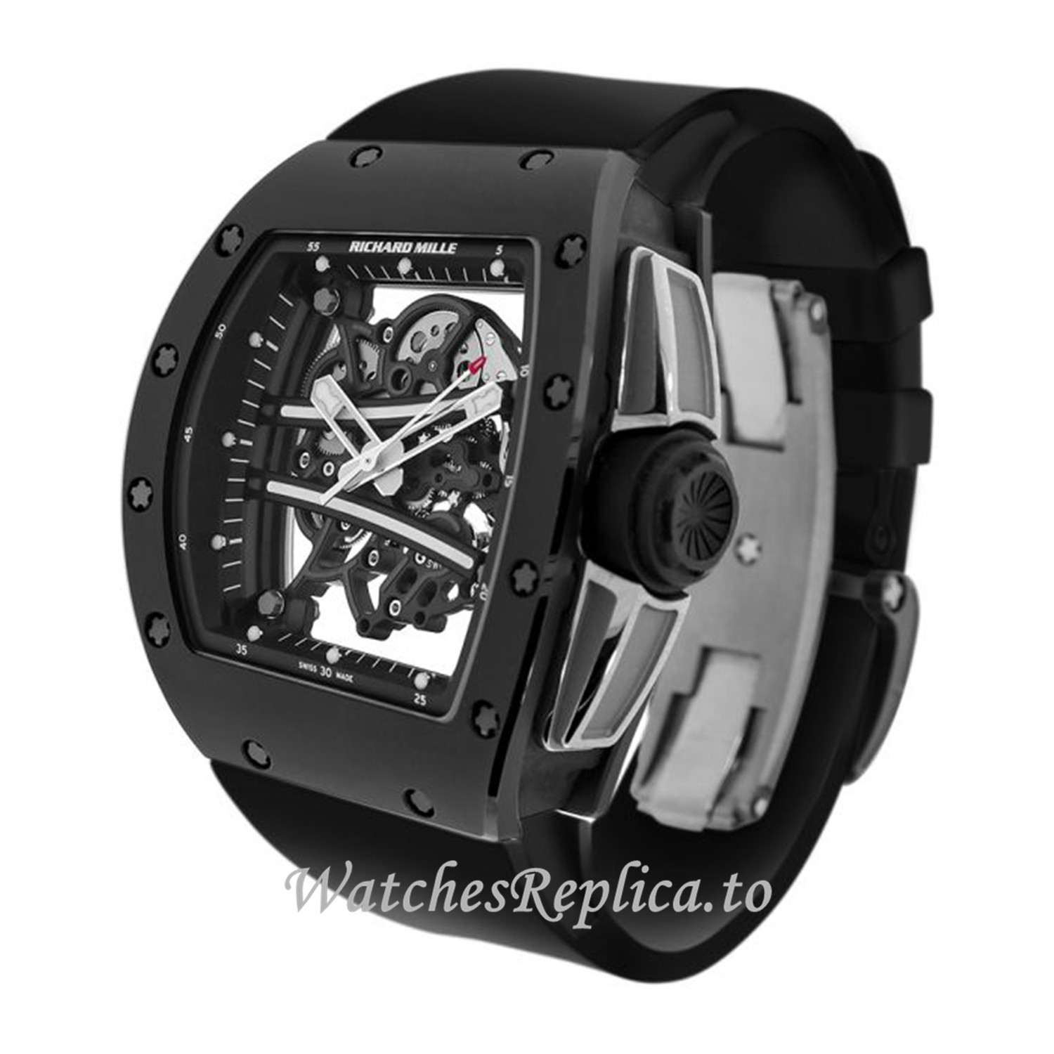 Richard Mille Replica Watch Black Edition TZP Ceramic 50MM Watch RM61-01 - WatchesReplica.is