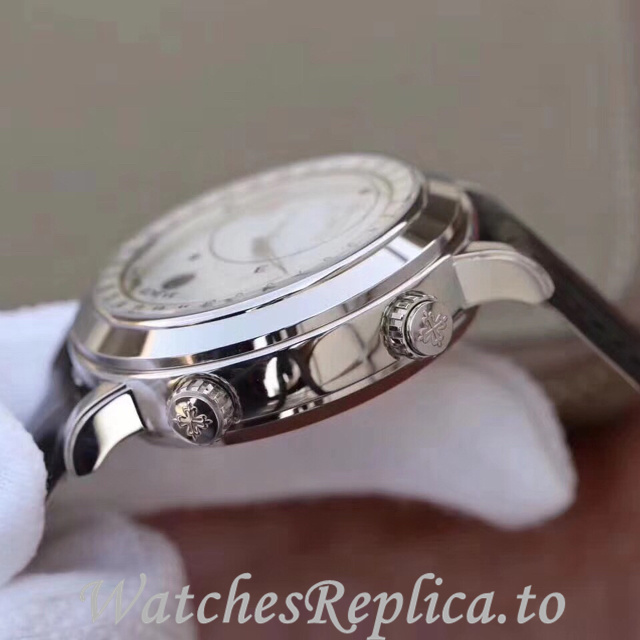 Patek Philippe Replica Complications 6102 Leather strap 44MM - WatchesReplica.is