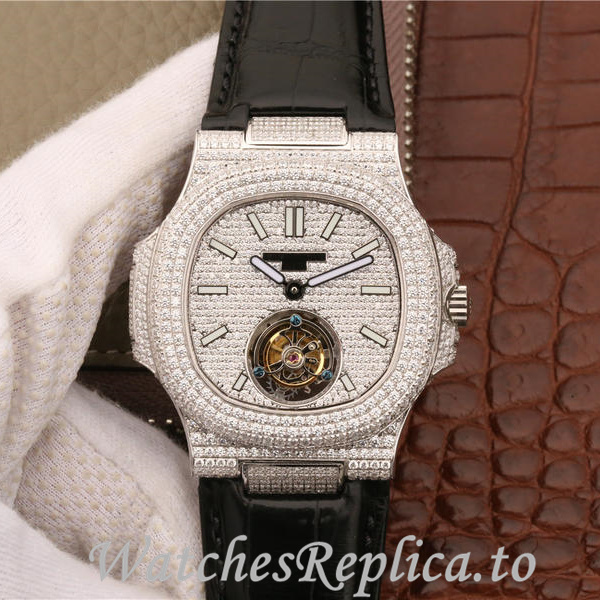 Patek Philippe Replica Nautilus Leather strap 40MM - WatchesReplica.is