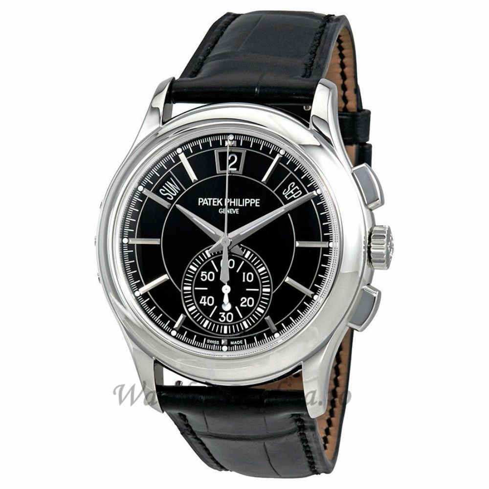 Patek Phillippe Replica Complications Platinum Flyback Chronograph 42MM Watch 5905P010 - WatchesReplica.is