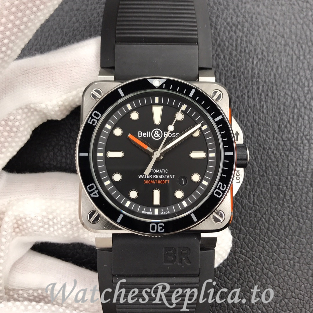 Bell Ross Replica BR 03 BR03-94 Rubber strap 42MM - WatchesReplica.is