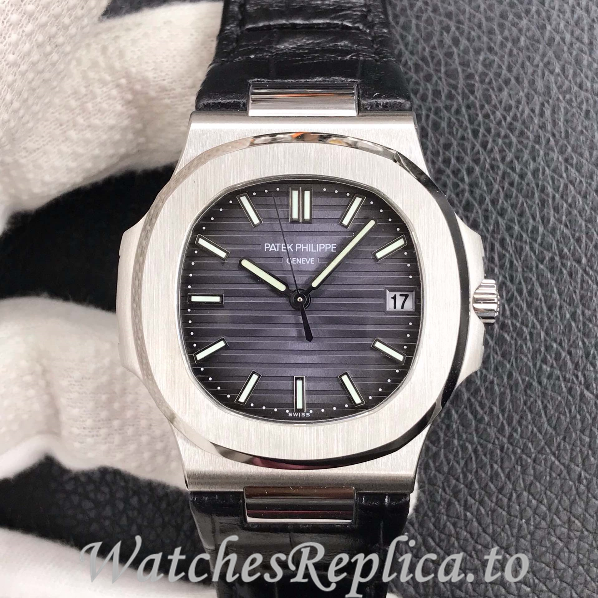 Patek Philippe Replica Nautilus 5711 Leather strap 40MM - WatchesReplica.is