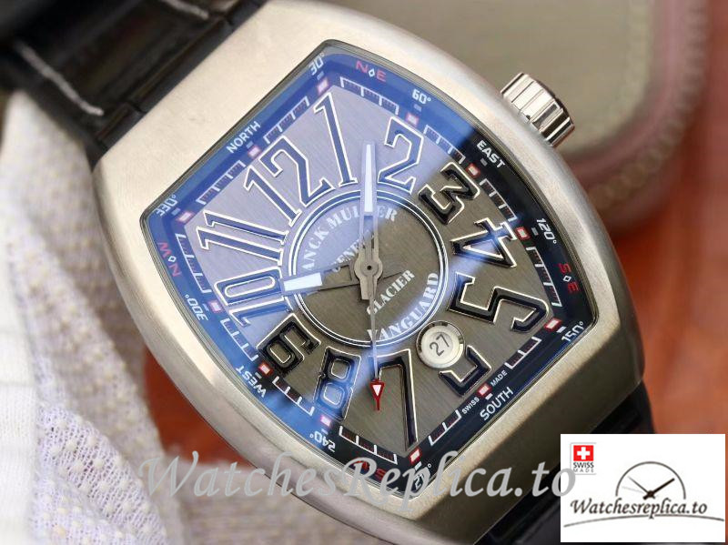 Swiss Franck Muller Vanguard Replica V45-03 Black Strap 45MM - WatchesReplica.is