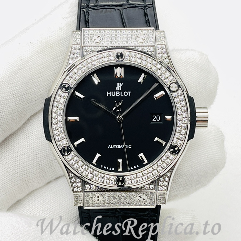 Hublot Replica Big Bang Sang Bleu Leather strap 42MM - WatchesReplica.is