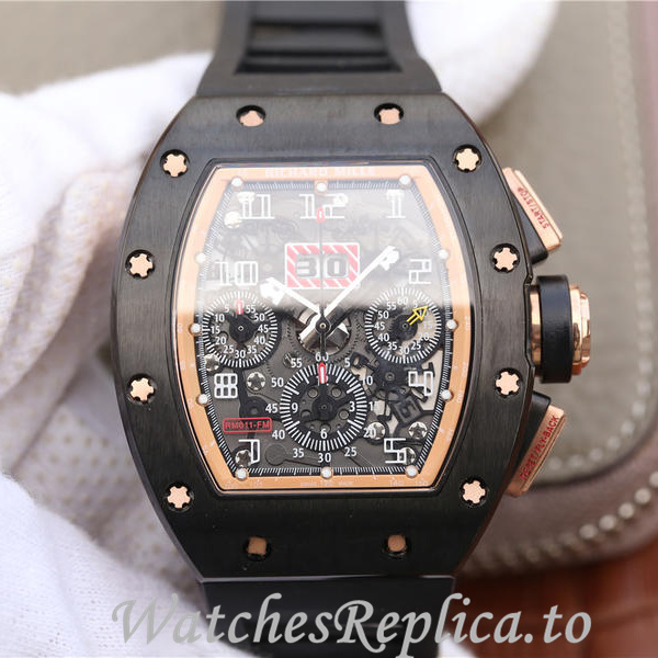 Richard Mille Replica RM011 Rubber strap 50MM - WatchesReplica.is