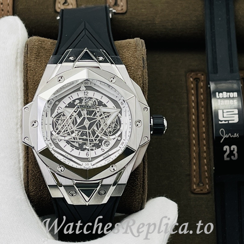 Hublot Replica Big Bang Sang Bleu II Rubber strap 45MM - WatchesReplica.is