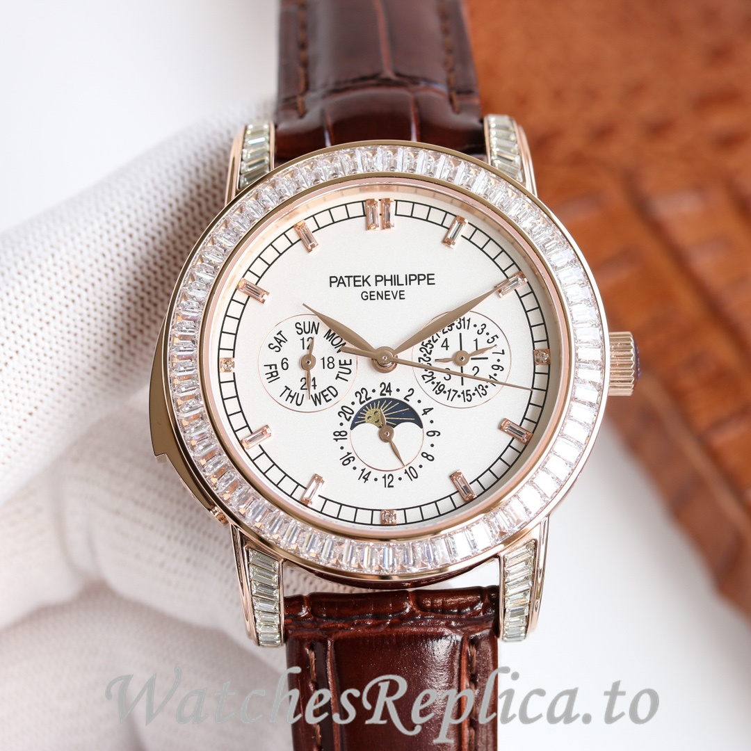 Patek Philippe Replica Complications 5073P Leather strap 42MM - WatchesReplica.is