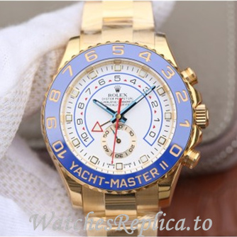 Swiss Rolex Yacht Master Replica 116680-0002 Yellow Gold strap 44MM - WatchesReplica.is