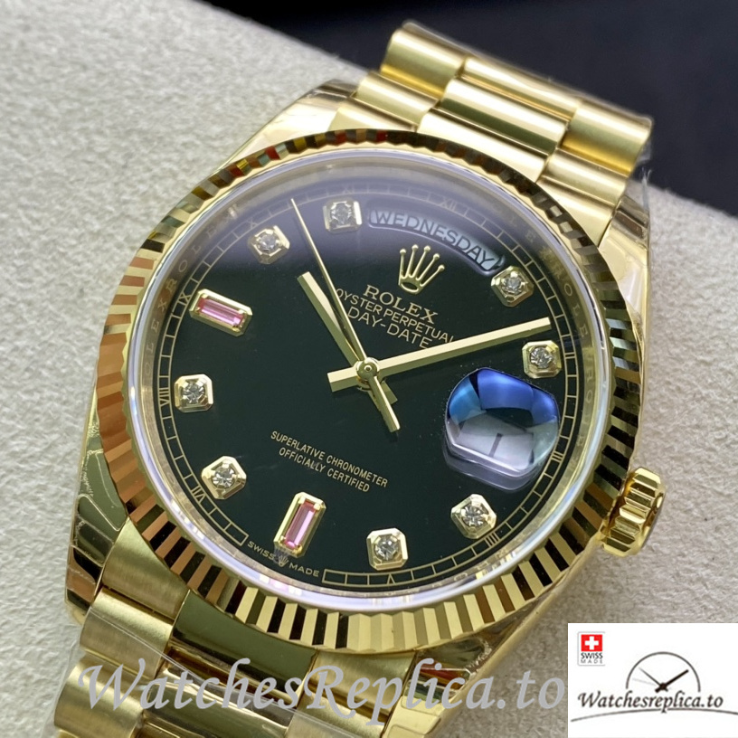 Swiss Rolex Datejust 126233 Replica Yellow Gold strap 36MM - WatchesReplica.is