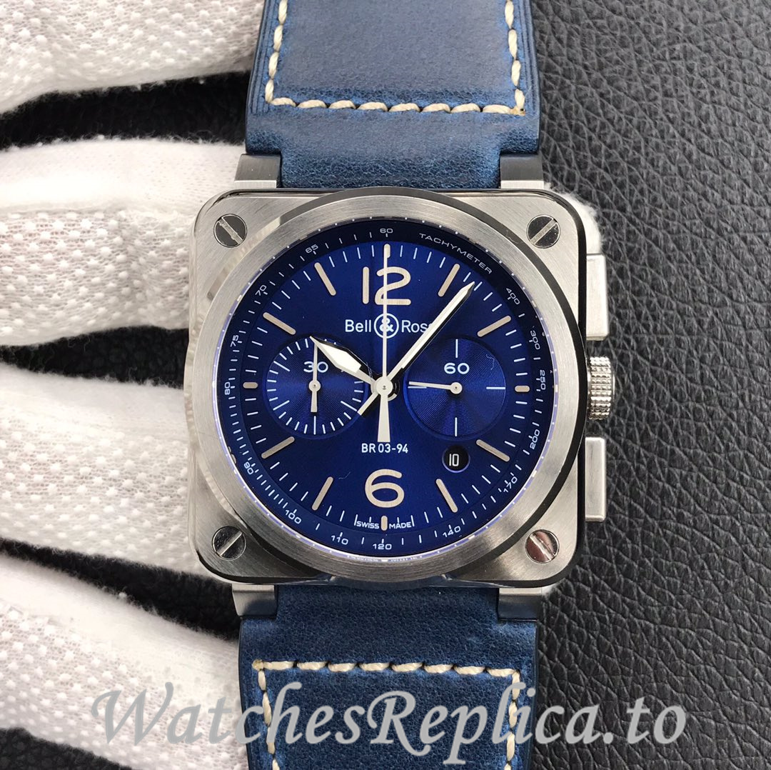 Bell Ross Replica BR 03 BR03-94 Leather strap 42MM - WatchesReplica.is