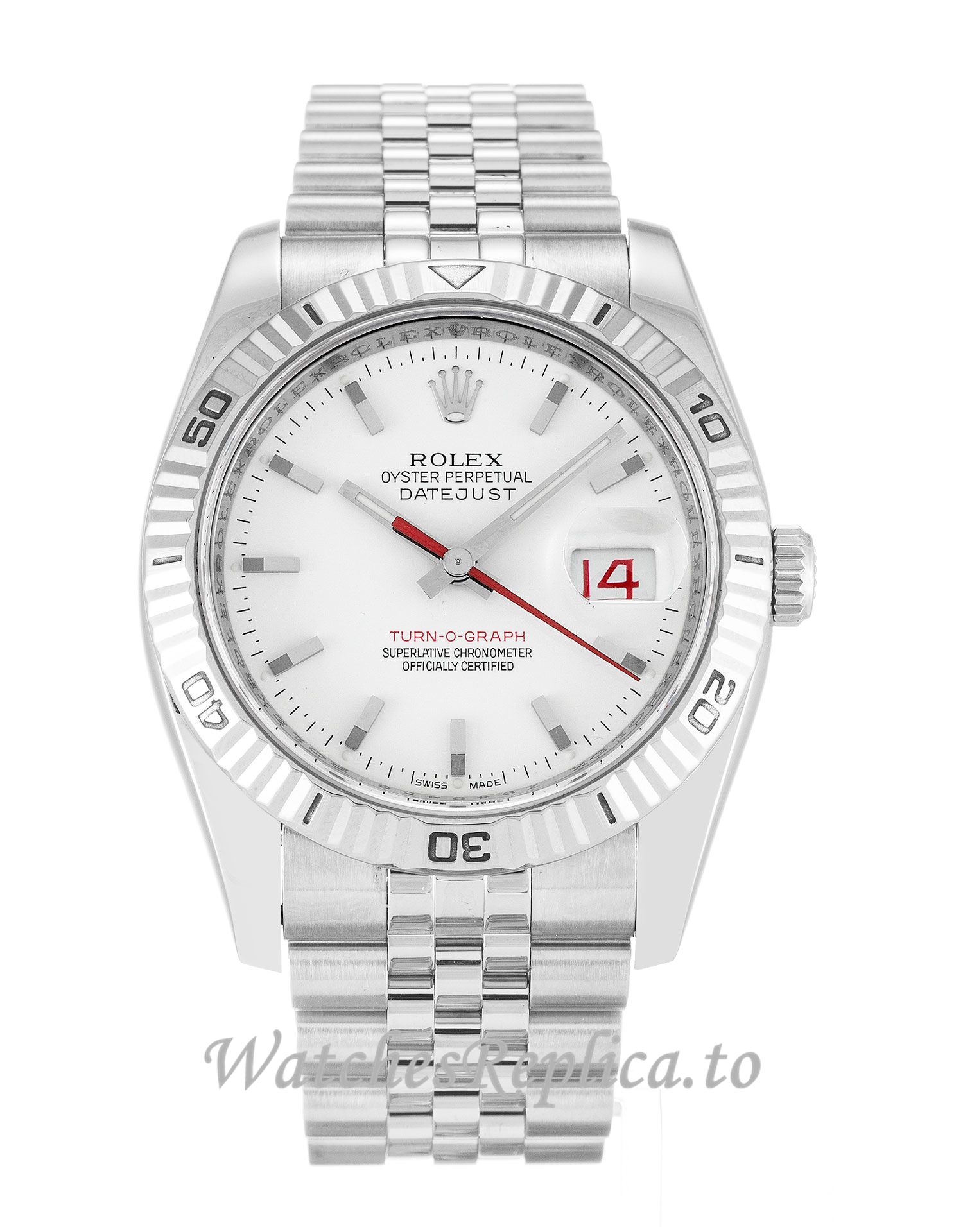 Rolex Turn O Graph White Dial 116264 - WatchesReplica.is