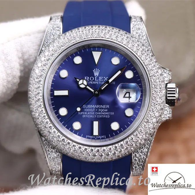 Swiss Rolex Submariner Replica Rubber strap 40MM - WatchesReplica.is