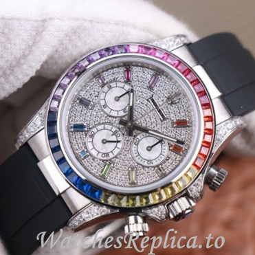 Swiss Rolex Daytona Replica 116598RBOW Rubber strap 40MM - WatchesReplica.is