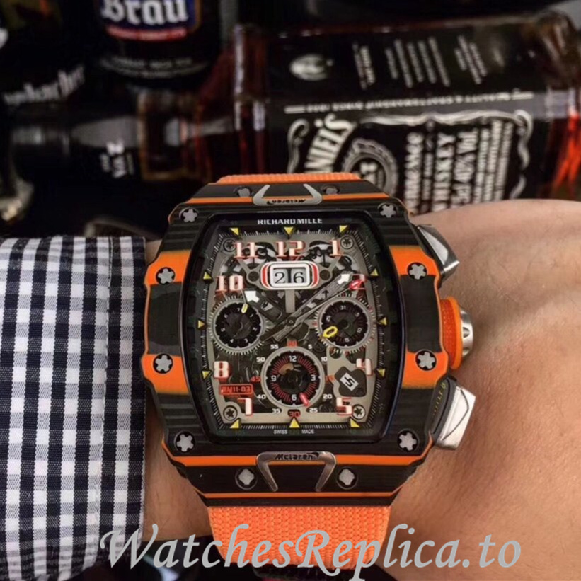 Richard Mille Replica RM011 Canvas strap 50MM - WatchesReplica.is