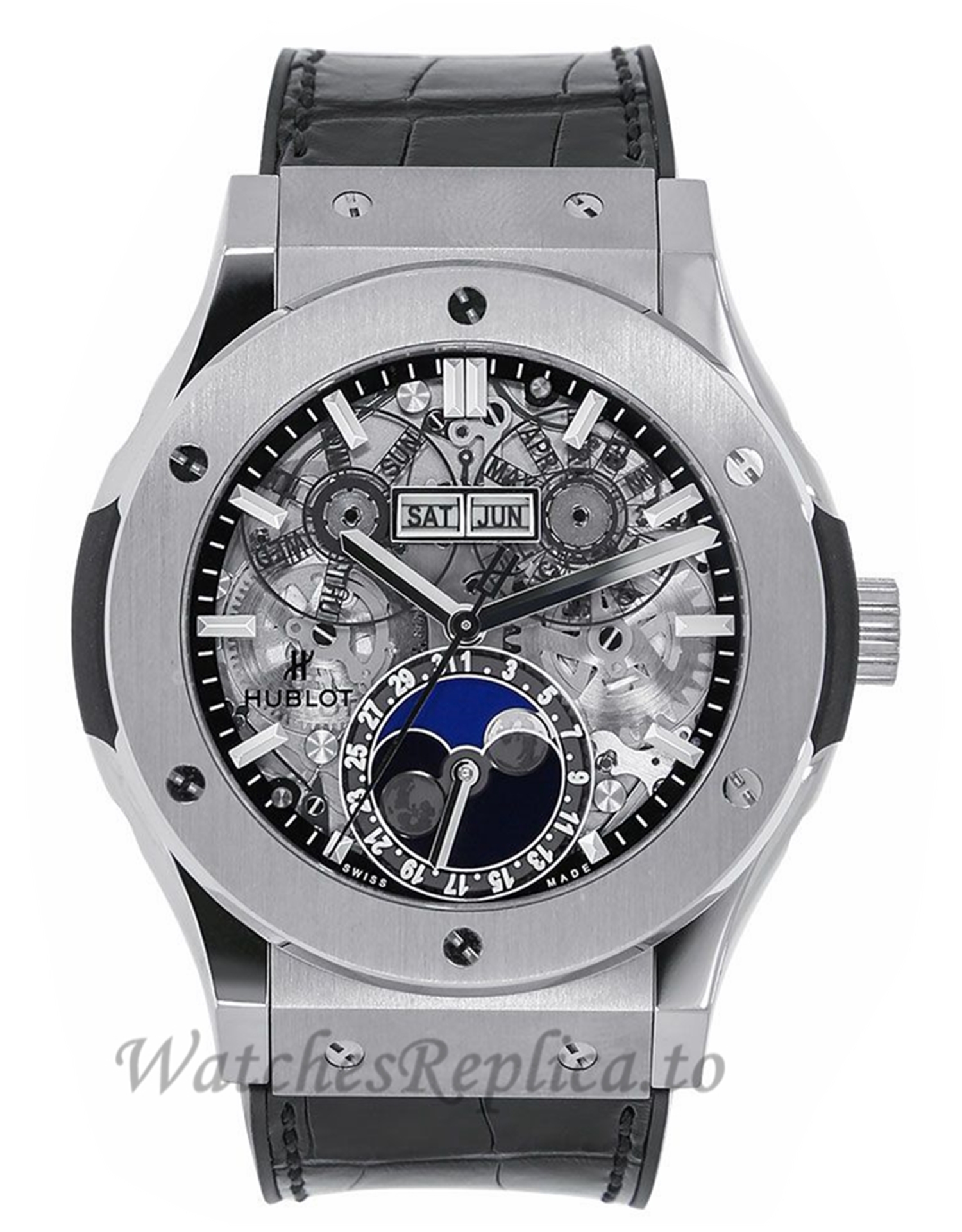 Hublot Replica Classic Fusion Aero Fusion Titanium Moonphase 45MM Watch 517.NX.0170.LR - WatchesReplica.is