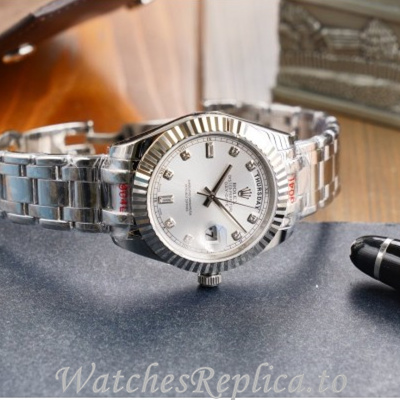 Swiss Rolex Day Date Replica 218238 Stainless steel strap 40MM - WatchesReplica.is