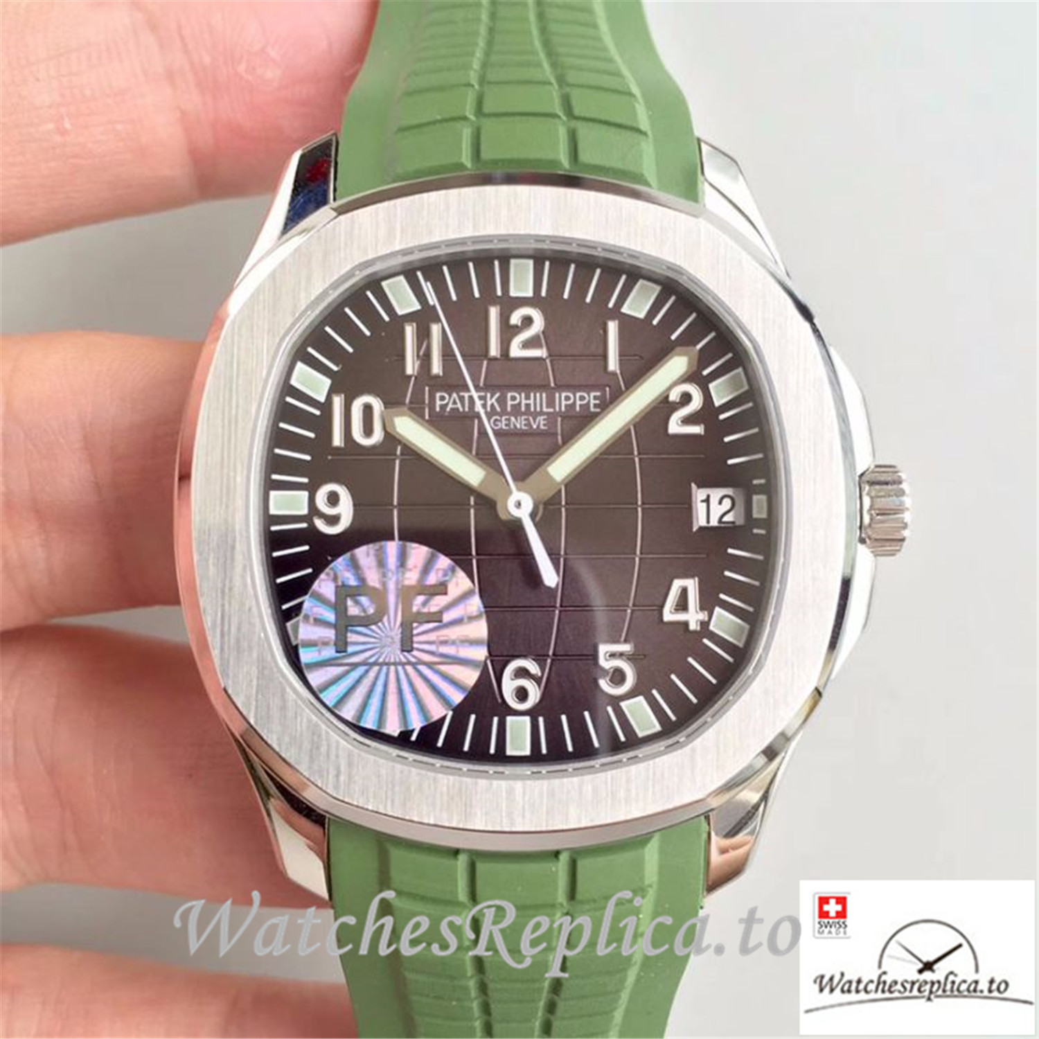 Swiss Patek Philippe Aquanaut Jumbo Replica 5167A-001 001 Green Strap 40.5MM - WatchesReplica.is