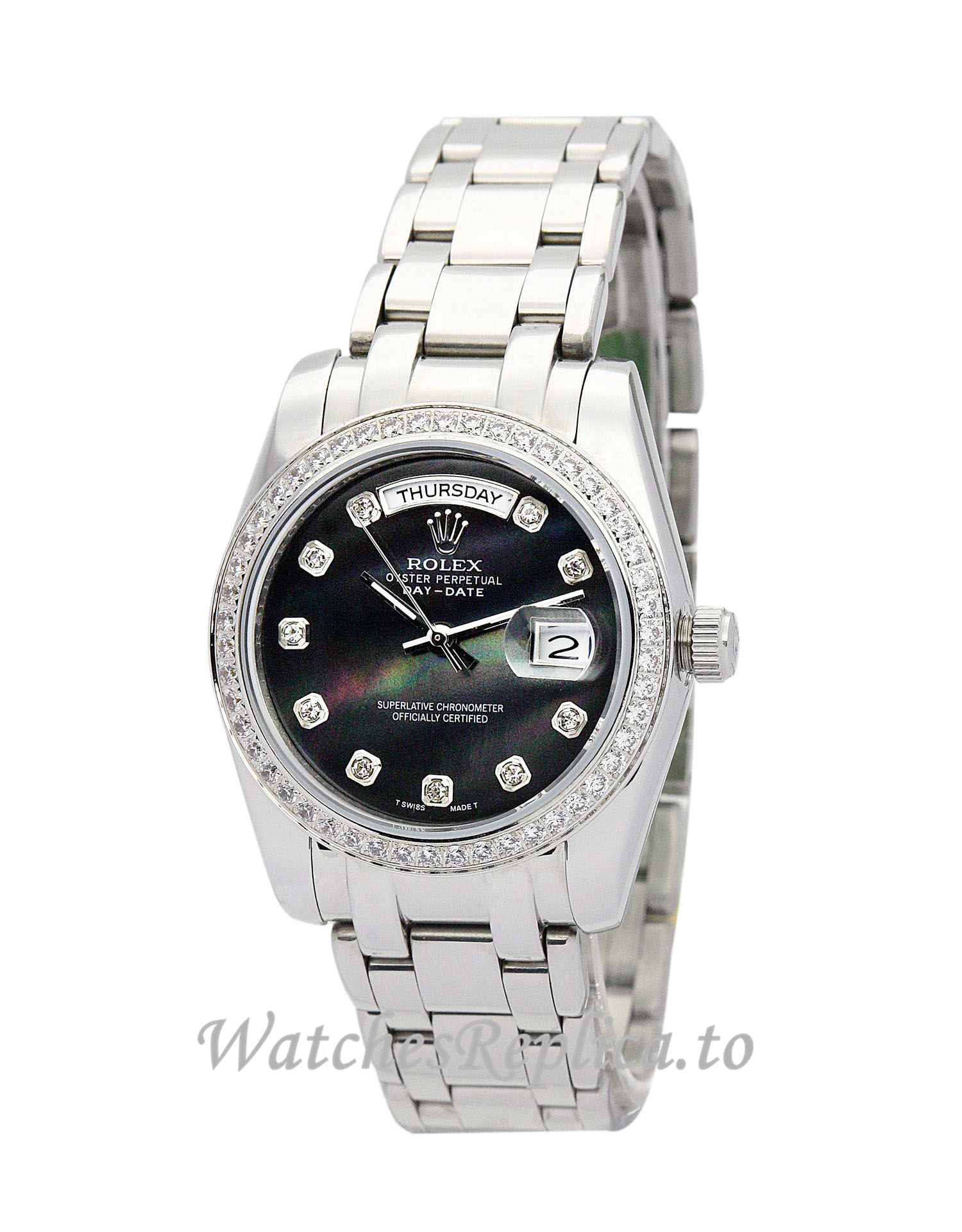 Rolex Day Date Black Dia 118346 - WatchesReplica.is