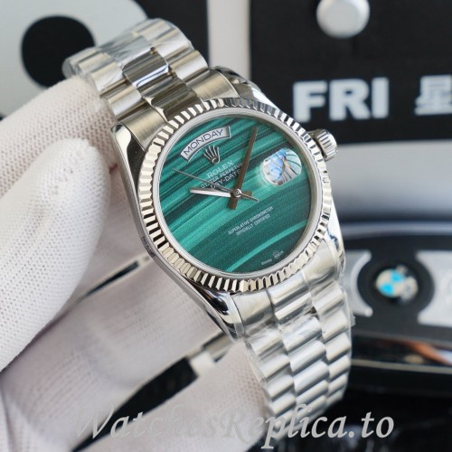 Swiss Rolex Day Date Replica 128238 Stainless steel strap 36MM - WatchesReplica.is