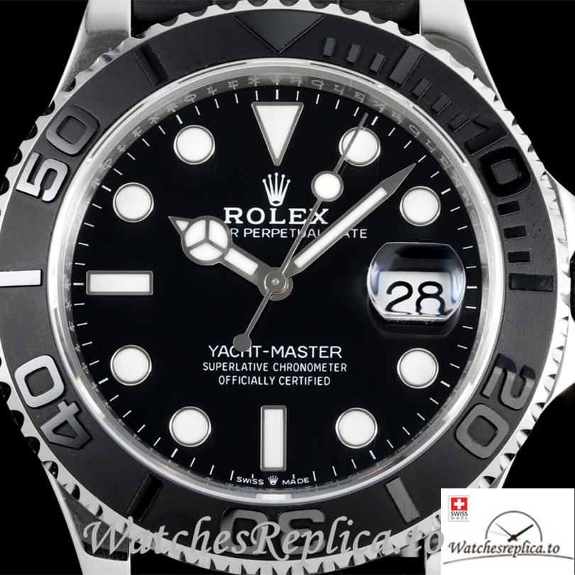 Swiss Rolex Yacht Master 226658 Replica Rubber strap 42MM Stainless steel Case - WatchesReplica.is