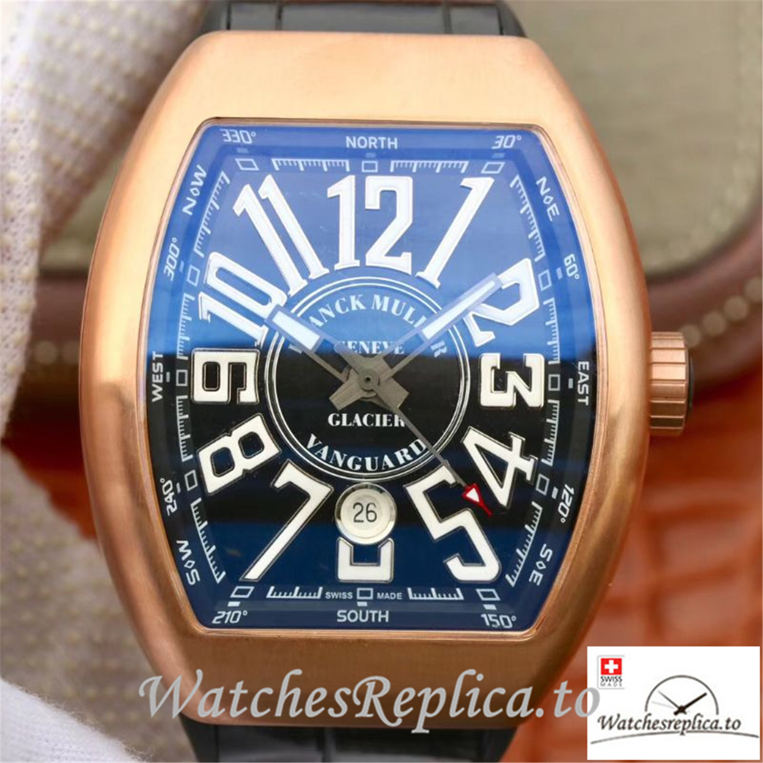 Swiss Franck Muller Vanguard Replica V45-02 Black Strap 45MM - WatchesReplica.is