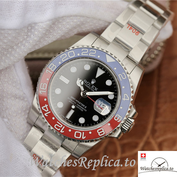 Swiss Rolex GMT-Master Replica 116719BLRO-0001 Stainless steel strap 40MM - WatchesReplica.is