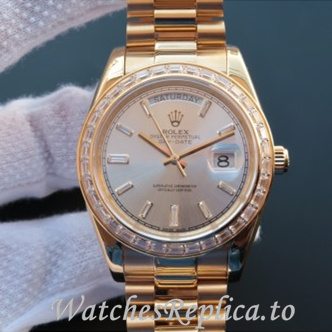 Swiss Rolex Day Date Replica 228399 Yellow Gold strap 41MM - WatchesReplica.is