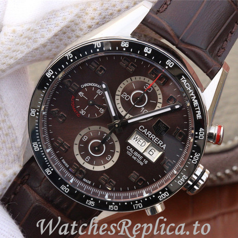 Tag Heuer Replica Carrera Leather strap 43MM - WatchesReplica.is