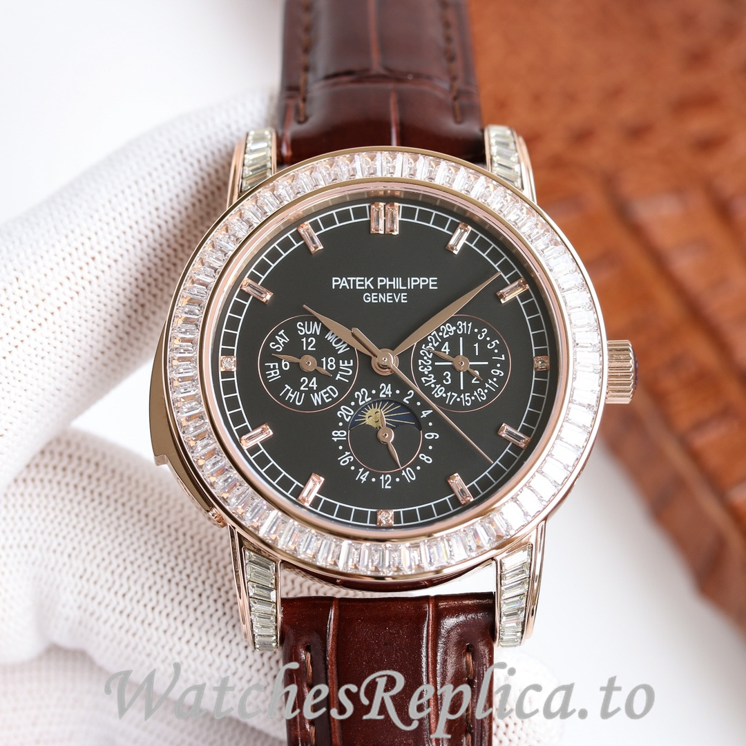 Patek Philippe Replica Complications 5073P Leather strap 42MM - WatchesReplica.is