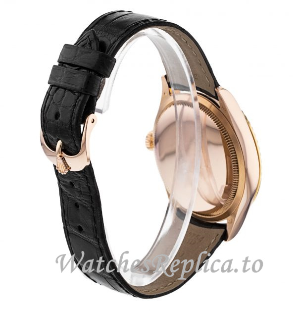 Replica Rolex Cellini 50705RBR-013 39MM Leather strap Mens Watch - WatchesReplica.is