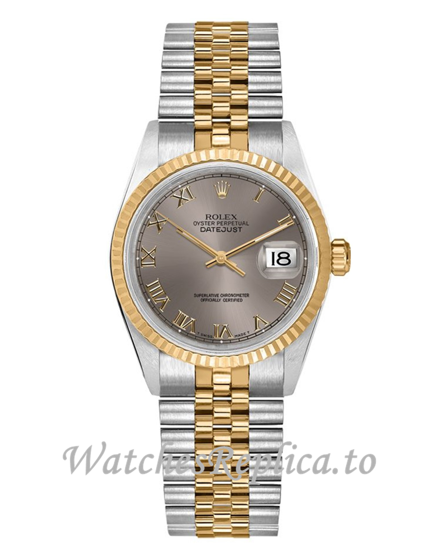 Fake Rolex Datejust 68273 Silver Dial Gold & Steel Women's 31MM - WatchesReplica.is