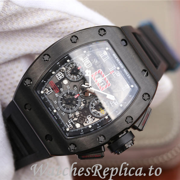 Richard Mille Replica RM011 Rubber strap 50MM - WatchesReplica.is