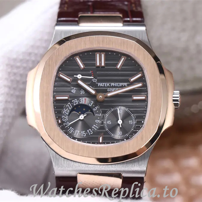 Patek Philippe Replica Nautilus 5712 Leather strap 40MM - WatchesReplica.is