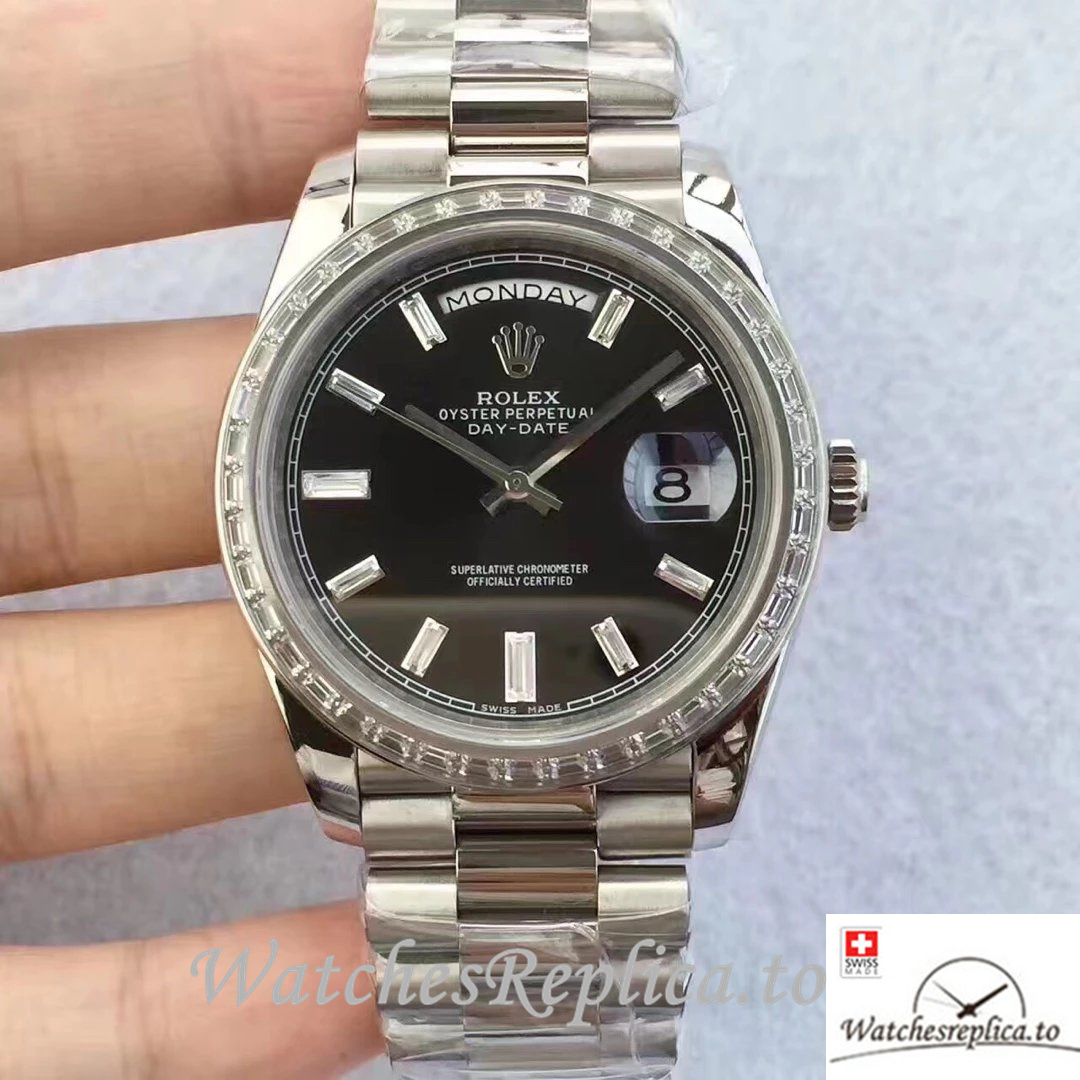 Swiss Rolex Day-Date Replica 228396 Stainless steel strap 40MM - WatchesReplica.is