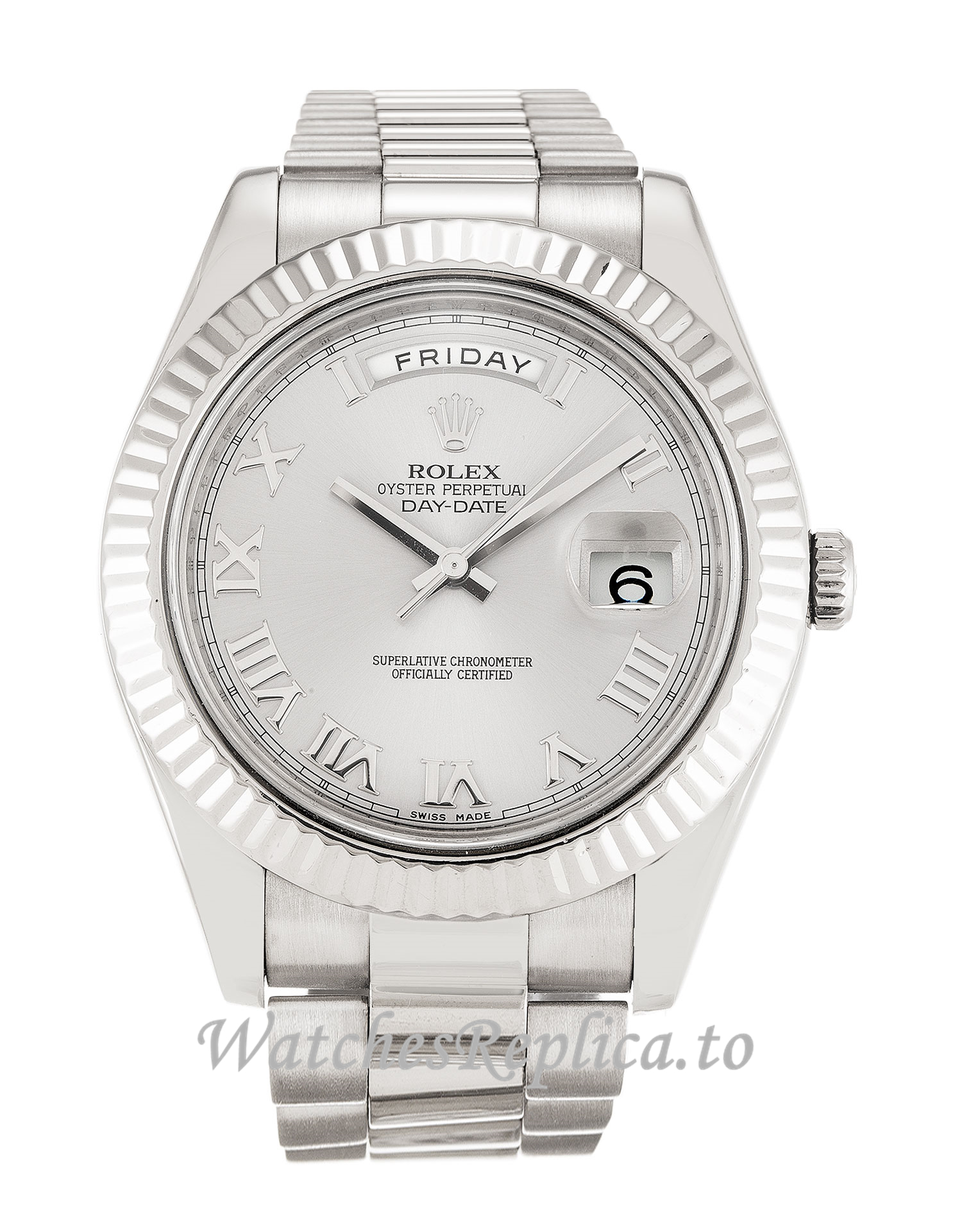 Rolex Day-Date II Silver Dial 218239 - WatchesReplica.is
