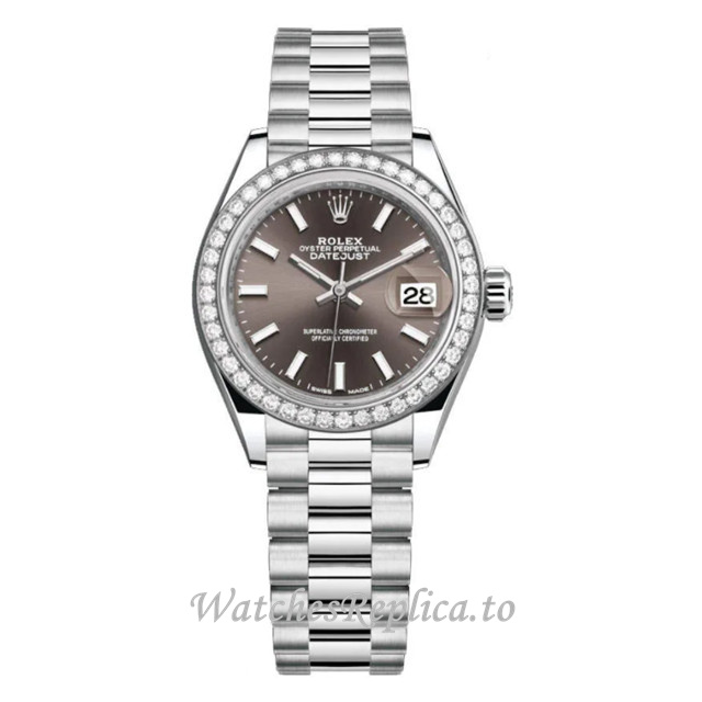 Replica Rolex Datejust m279136rbr-0009 28MM Stainless steel strap Ladies Watch - WatchesReplica.is