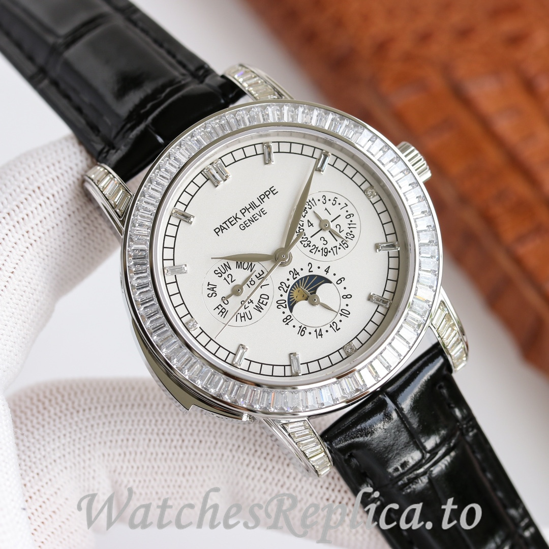 Patek Philippe Replica Complications 5073P Leather strap 42MM - WatchesReplica.is