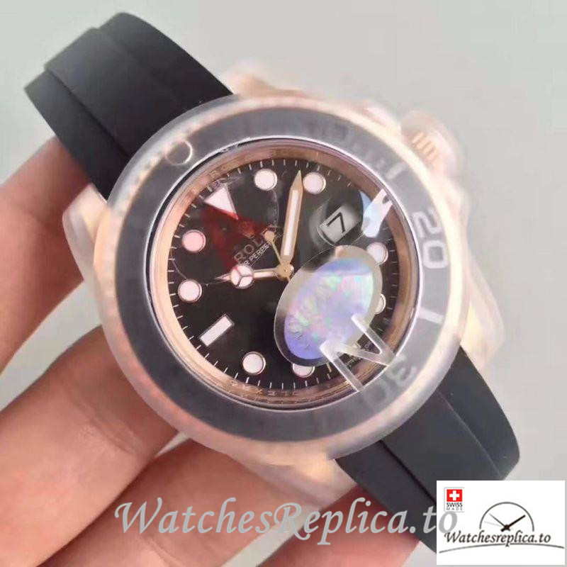 Swiss Rolex Yacht Master Replica 116655 Black Bezel 40MM - WatchesReplica.is
