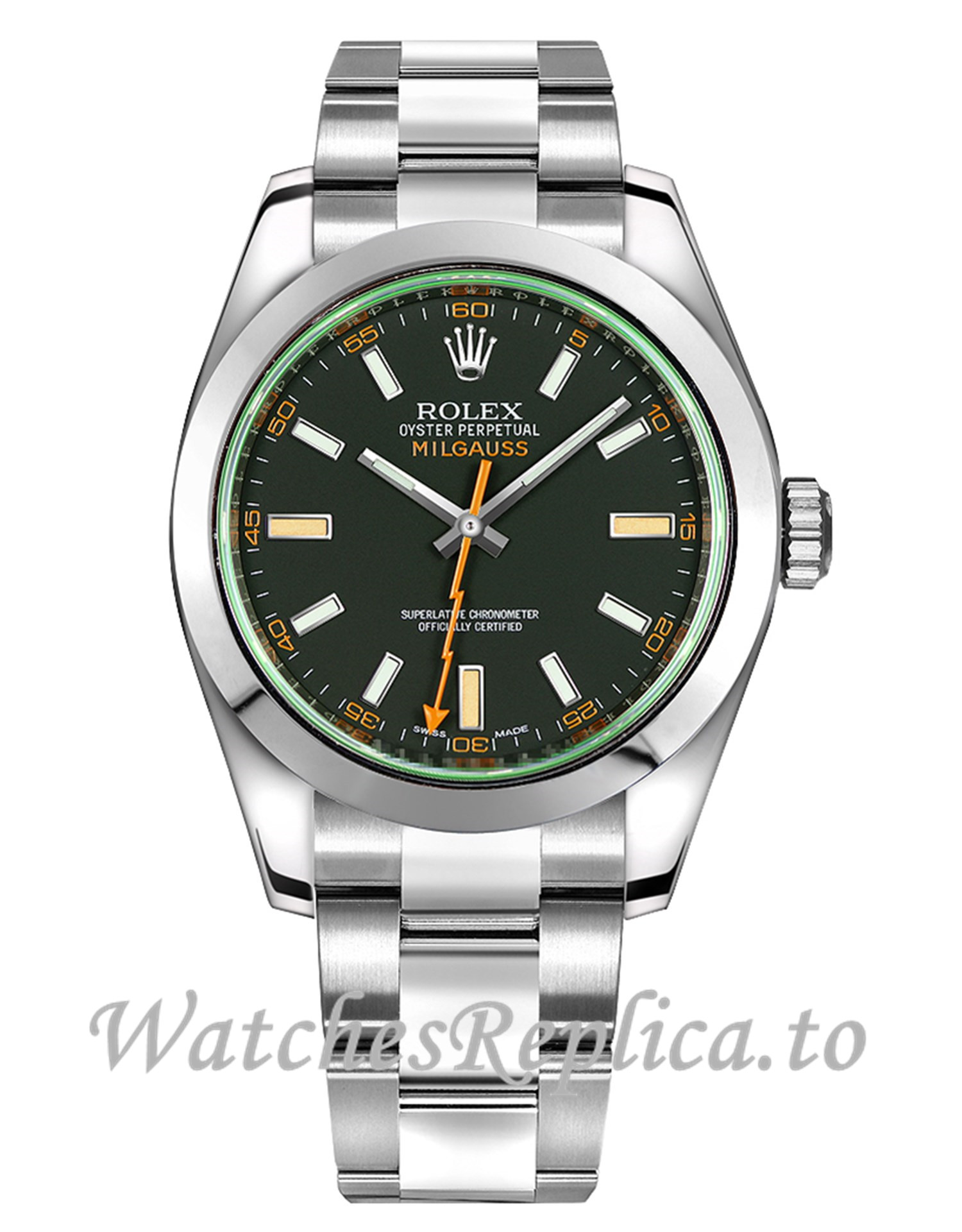 Rolex Milgauss Replica 116400GV Black Dial - WatchesReplica.is