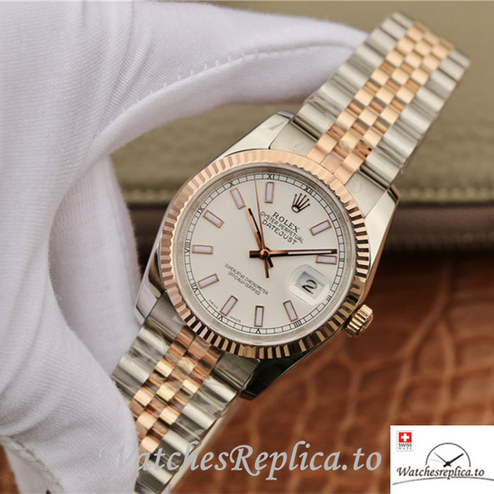 Swiss Rolex Datejust Replica 116231WSJ Stainless steel strap 36MM - WatchesReplica.is