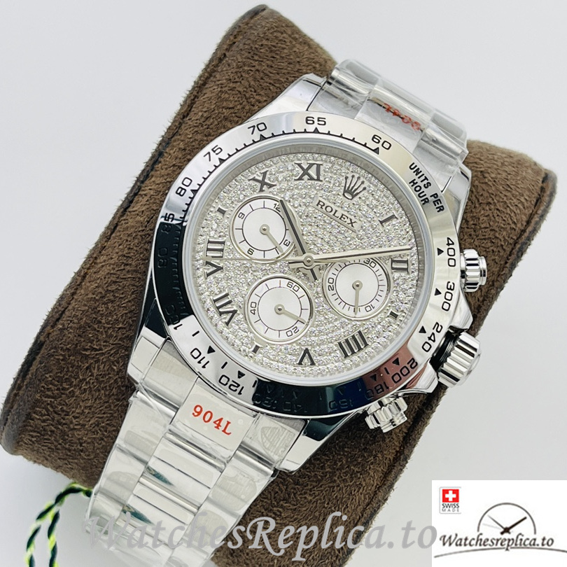 Swiss Rolex Daytona Replica 116599 Stainless steel strap 40MM Diamonds Dial - WatchesReplica.is