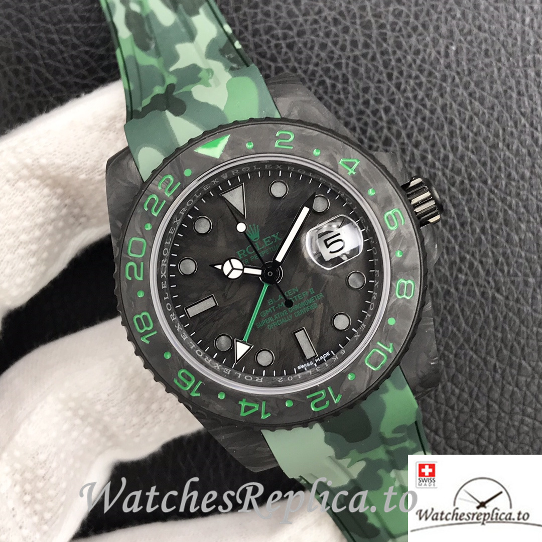 Swiss Rolex GMT-Master Replica Rubber strap 40MM - WatchesReplica.is