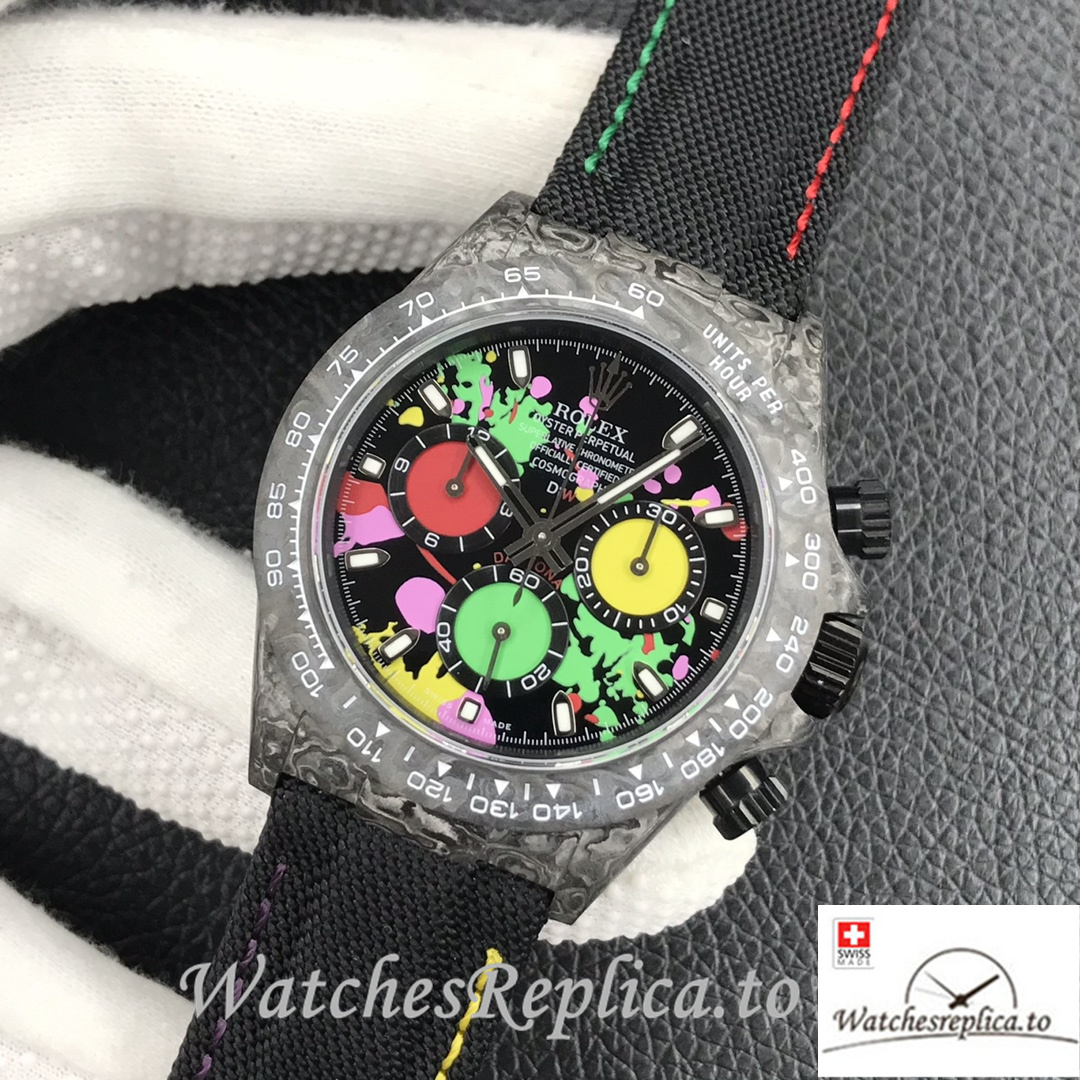 Swiss Rolex Daytona Replica Canvas strap 40MM - WatchesReplica.is
