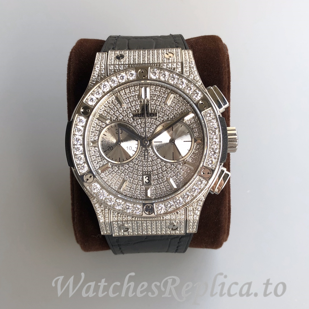 Hublot Replica Classic Fusion Gypsophila Chronograph Rubber strap 45MM - WatchesReplica.is