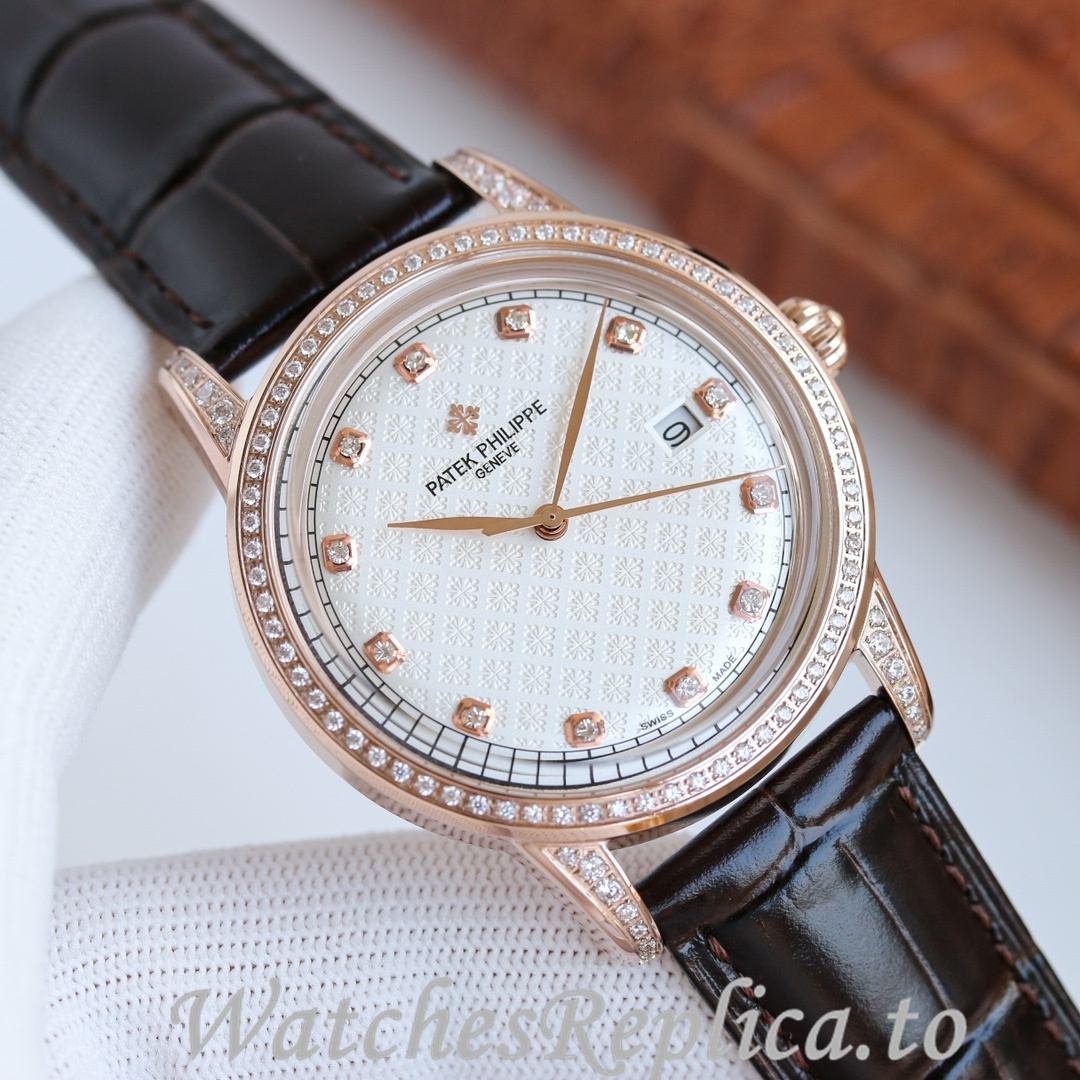 Patek Philippe Replica Complications Leather strap 40MM - WatchesReplica.is
