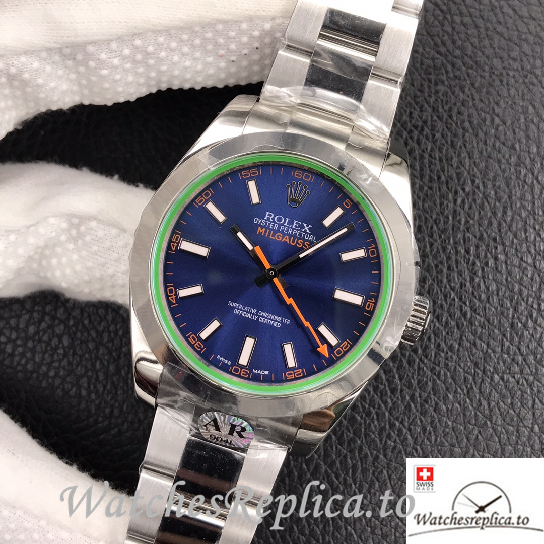 Swiss Rolex Milgauss Replica 116400 Stainless steel strap 40MM - WatchesReplica.is