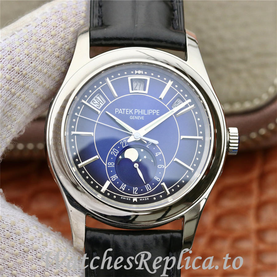 Patek Philippe Replica Complications 5205G Leather strap 40MM - WatchesReplica.is