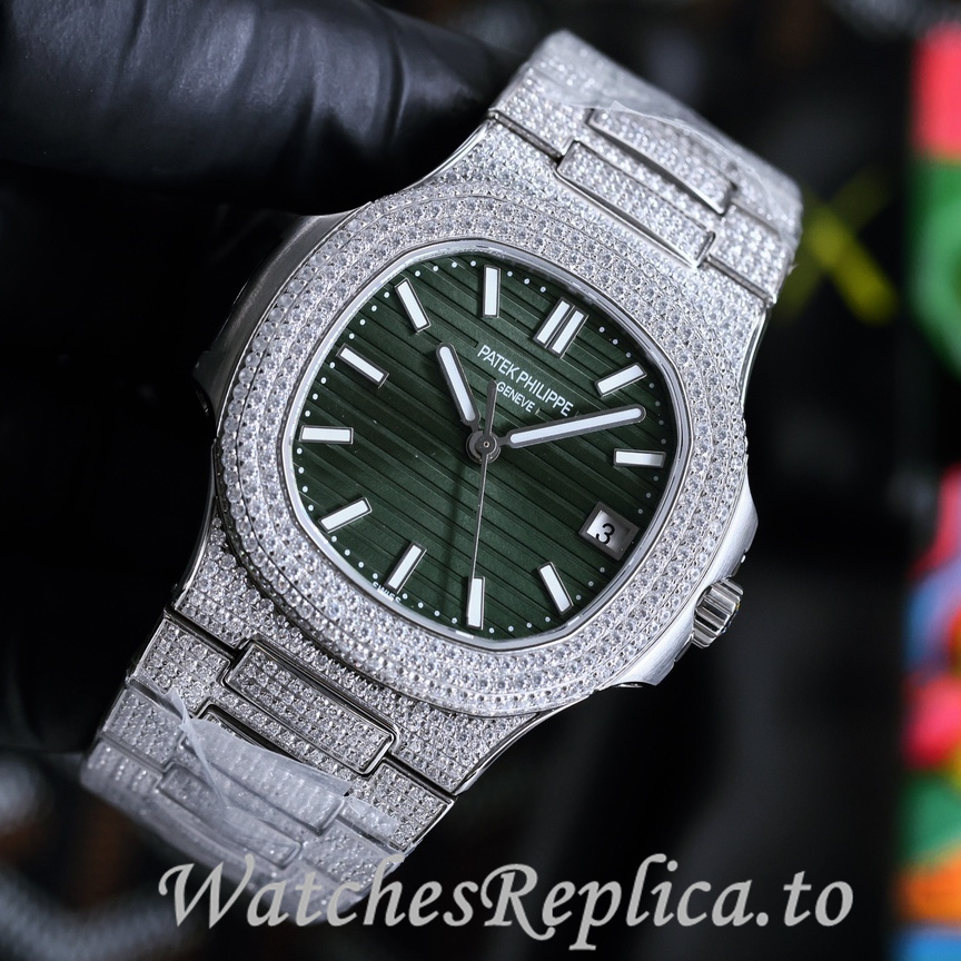 Patek Philippe Replica Nautilus 5711 Diamonds paved strap 40MM - WatchesReplica.is